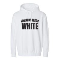 Winners Wear White Team Spirit Game Competition Color Retro Garment-Dyed Fleece Hoodie