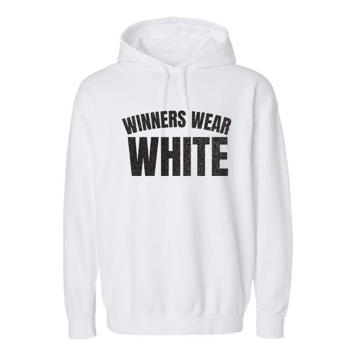 Winners Wear White Team Spirit Game Competition Color Retro Garment-Dyed Fleece Hoodie