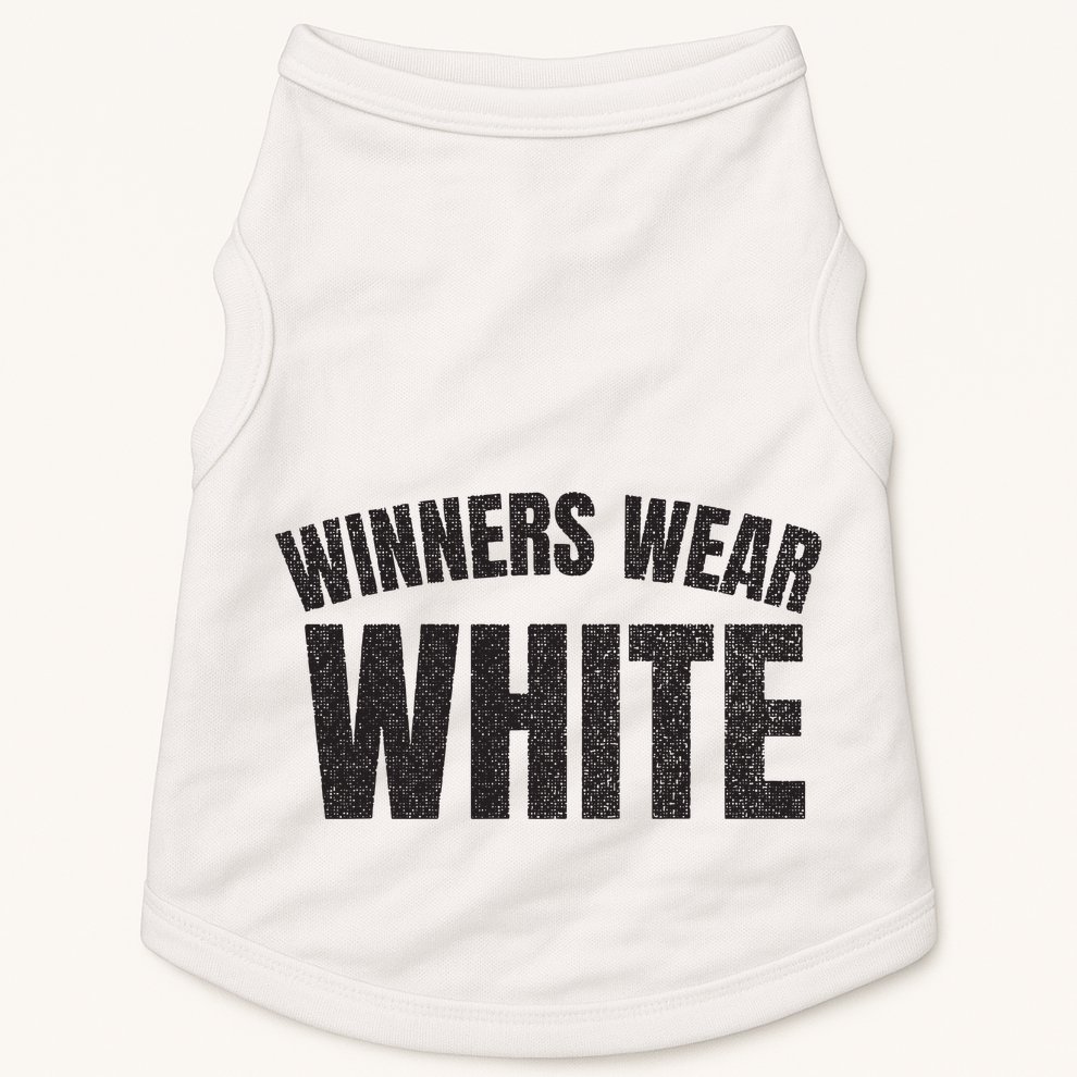 Winners Wear White Team Spirit Game Competition Color Retro Doggie Tank