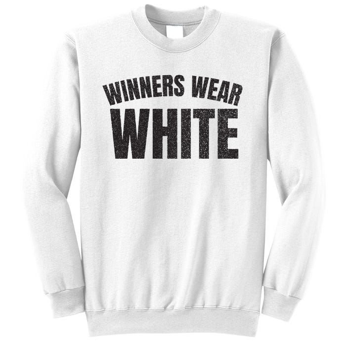 Winners Wear White Team Spirit Game Competition Color Retro Sweatshirt