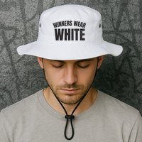 Winners Wear White Team Spirit Game Competition Color Retro Bucket Hat