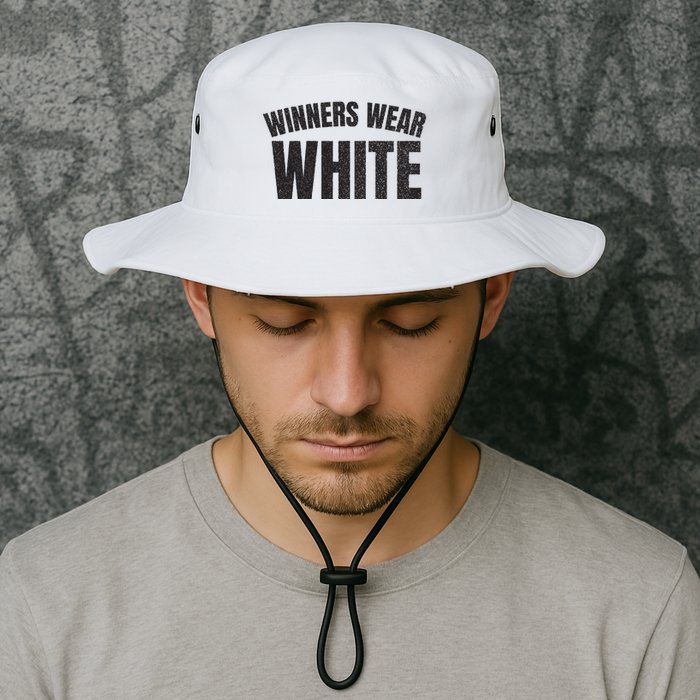 Winners Wear White Team Spirit Game Competition Color Retro Bucket Hat