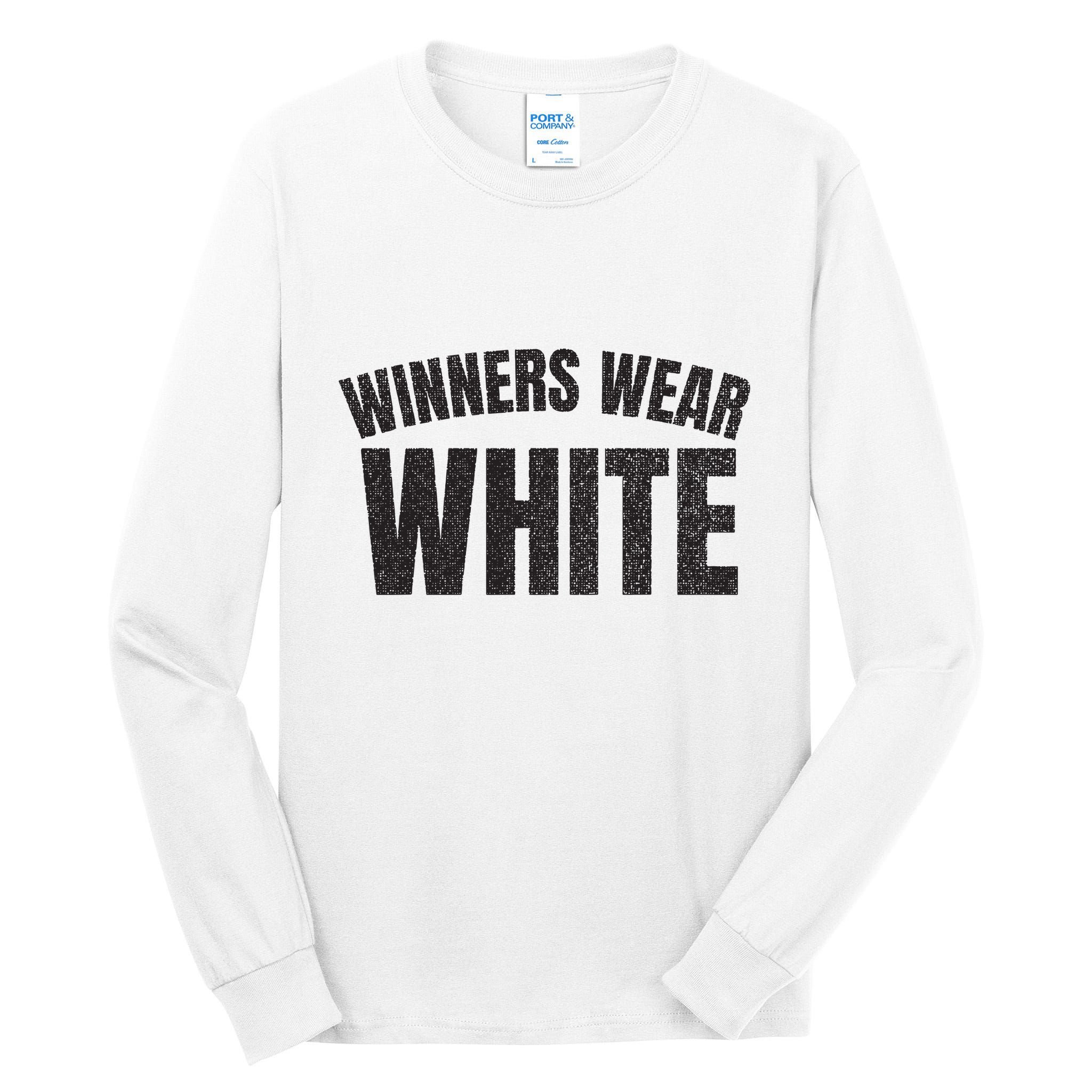 Winners Wear White Team Spirit Game Competition Color Retro Tall Long Sleeve T-Shirt
