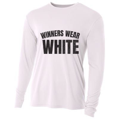 Winners Wear White Team Spirit Game Competition Color Retro Cooling Performance Long Sleeve Crew