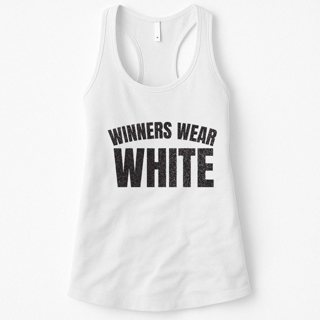 Winners Wear White Team Spirit Game Competition Color Retro Womens Tank Top