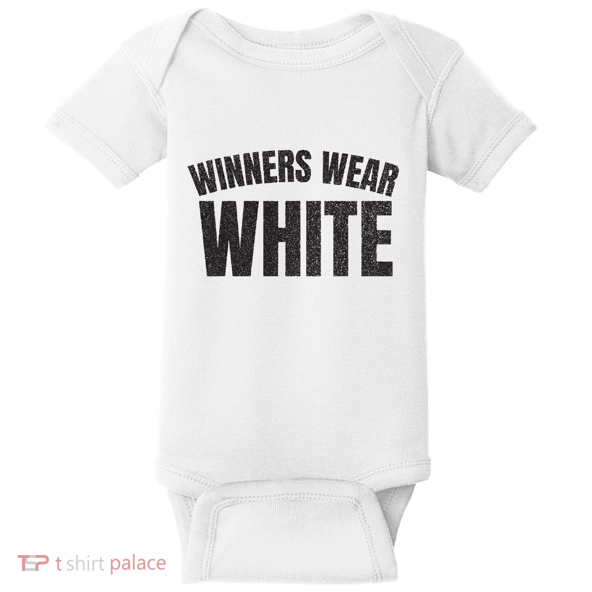 Winners Wear White Team Spirit Game Competition Color Retro Baby Bodysuit