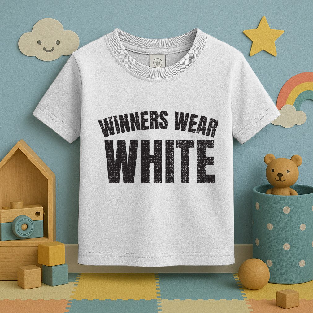 Winners Wear White Team Spirit Game Competition Color Retro Toddler T-Shirt