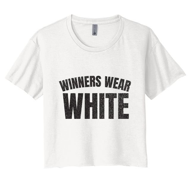 Winners Wear White Team Spirit Game Competition Color Retro Crop Top