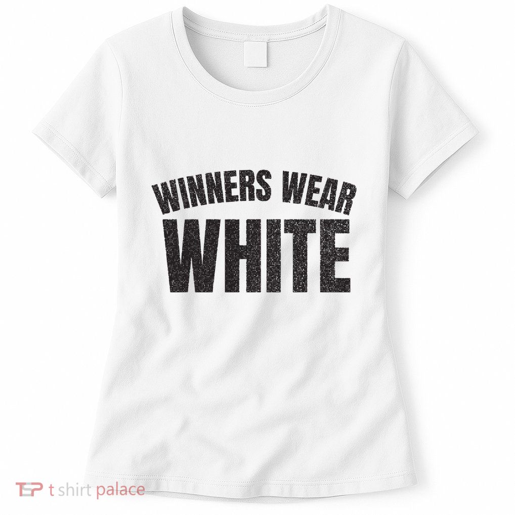 Winners Wear White Team Spirit Game Competition Color Retro Womens T-Shirt