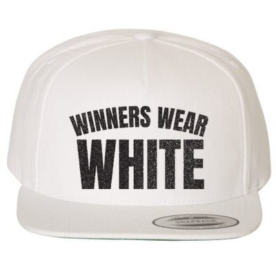 Winners Wear White Team Spirit Game Competition Color Retro Wool Snapback Cap