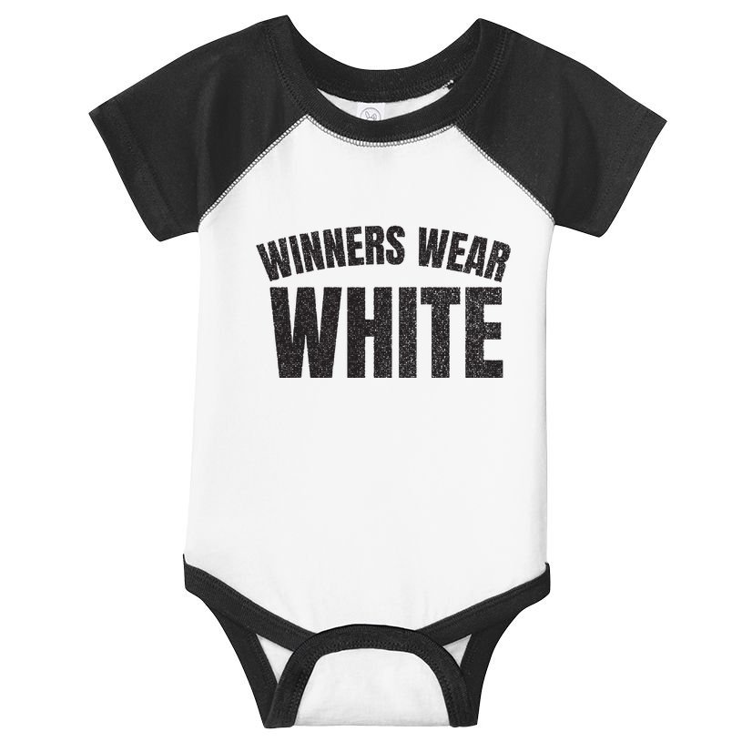 Winners Wear White Team Spirit Game Competition Color Retro Infant Baby Jersey Bodysuit