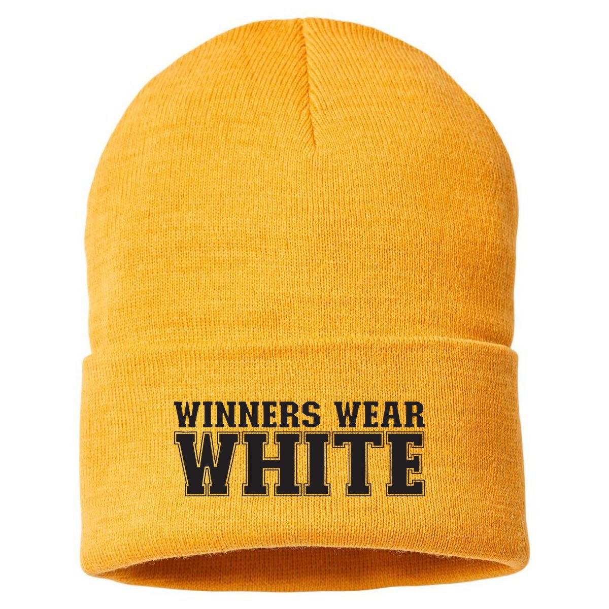Winners Wear White Spirit Wear Team Game Color War Sustainable Knit Beanie