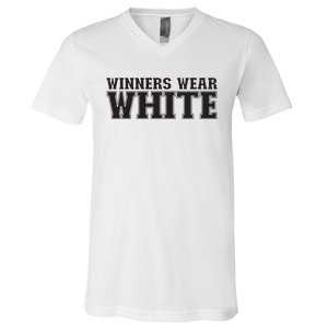 Winners Wear White Spirit Wear Team Game Color War V-Neck T-Shirt