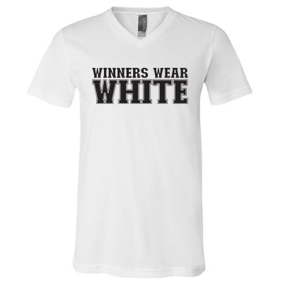 Winners Wear White Spirit Wear Team Game Color War V-Neck T-Shirt