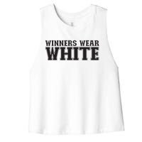 Winners Wear White Spirit Wear Team Game Color War Women's Racerback Cropped Tank