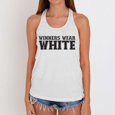 Winners Wear White Spirit Wear Team Game Color War Women's Knotted Racerback Tank