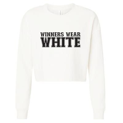 Winners Wear White Spirit Wear Team Game Color War Cropped Pullover Crew