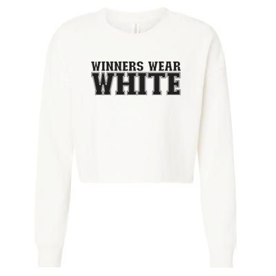 Winners Wear White Spirit Wear Team Game Color War Cropped Pullover Crew