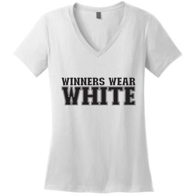 Winners Wear White Spirit Wear Team Game Color War Women's V-Neck T-Shirt