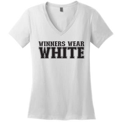 Winners Wear White Spirit Wear Team Game Color War Women's V-Neck T-Shirt