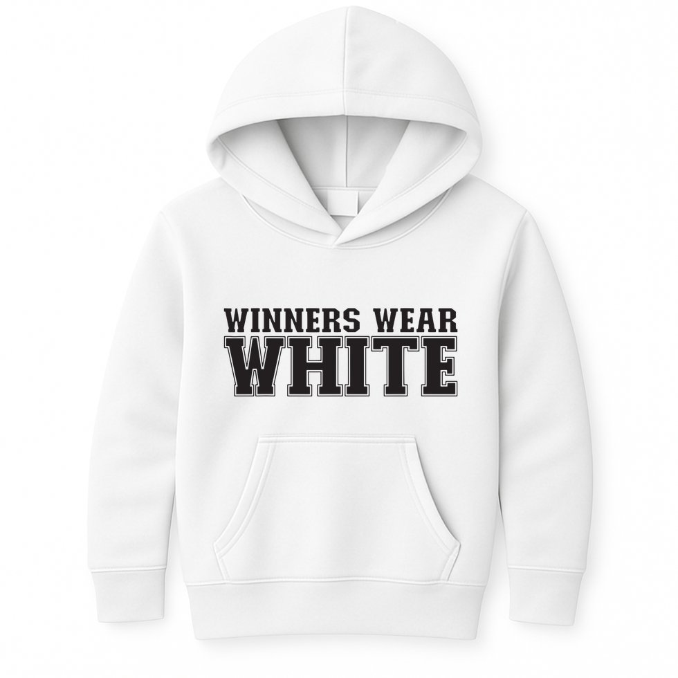 Winners Wear White Spirit Wear Team Game Color War Kids Hoodie