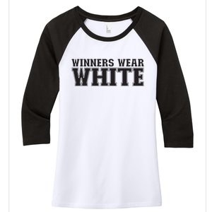 Winners Wear White Spirit Wear Team Game Color War Women's Tri-Blend 3/4-Sleeve Raglan Shirt