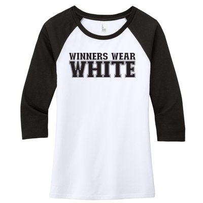 Winners Wear White Spirit Wear Team Game Color War Women's Tri-Blend 3/4-Sleeve Raglan Shirt