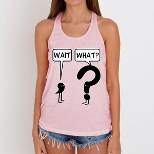 Wait What Women's Knotted Racerback Tank