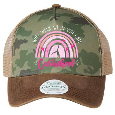 Why Walk When You Can Cartwheel Rainbow Tumbling Funny Girl Legacy Tie Dye Trucker Hat