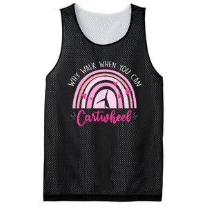 Why Walk When You Can Cartwheel Rainbow Tumbling Funny Girl Mesh Reversible Basketball Jersey Tank