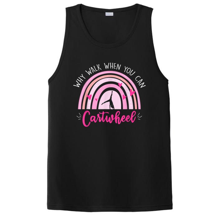 Why Walk When You Can Cartwheel Rainbow Tumbling Funny Girl PosiCharge Competitor Tank