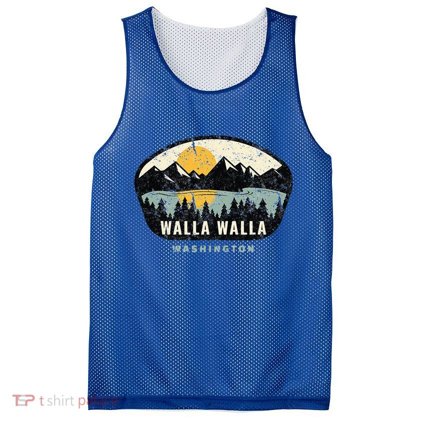 Walla Walla Washington W.A Vacation Souvenir Mesh Reversible Basketball Jersey Tank