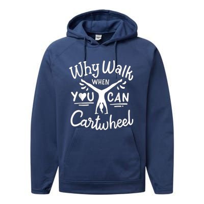 Why Walk When You Can Cartwheel Rainbow Tumbling Funny Girl Performance Fleece Hoodie