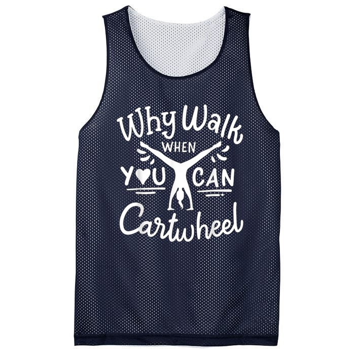 Why Walk When You Can Cartwheel Rainbow Tumbling Funny Girl Mesh Reversible Basketball Jersey Tank