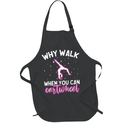 Why Walk When You Can Cartwheel Rainbow Tumbling Funny Girl Apron