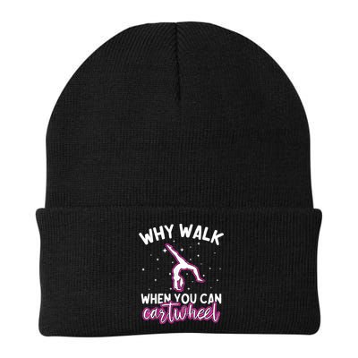 Why Walk When You Can Cartwheel Rainbow Tumbling Funny Girl Beanie