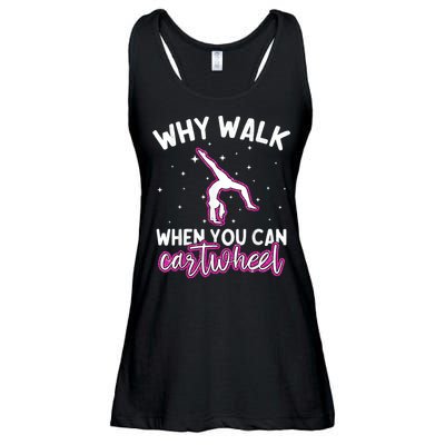 Why Walk When You Can Cartwheel Rainbow Tumbling Funny Girl Ladies Essential Flowy Tank