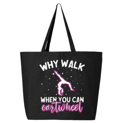 Why Walk When You Can Cartwheel Rainbow Tumbling Funny Girl 25L Jumbo Tote