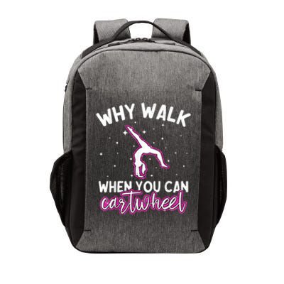 Why Walk When You Can Cartwheel Rainbow Tumbling Funny Girl Vector Backpack