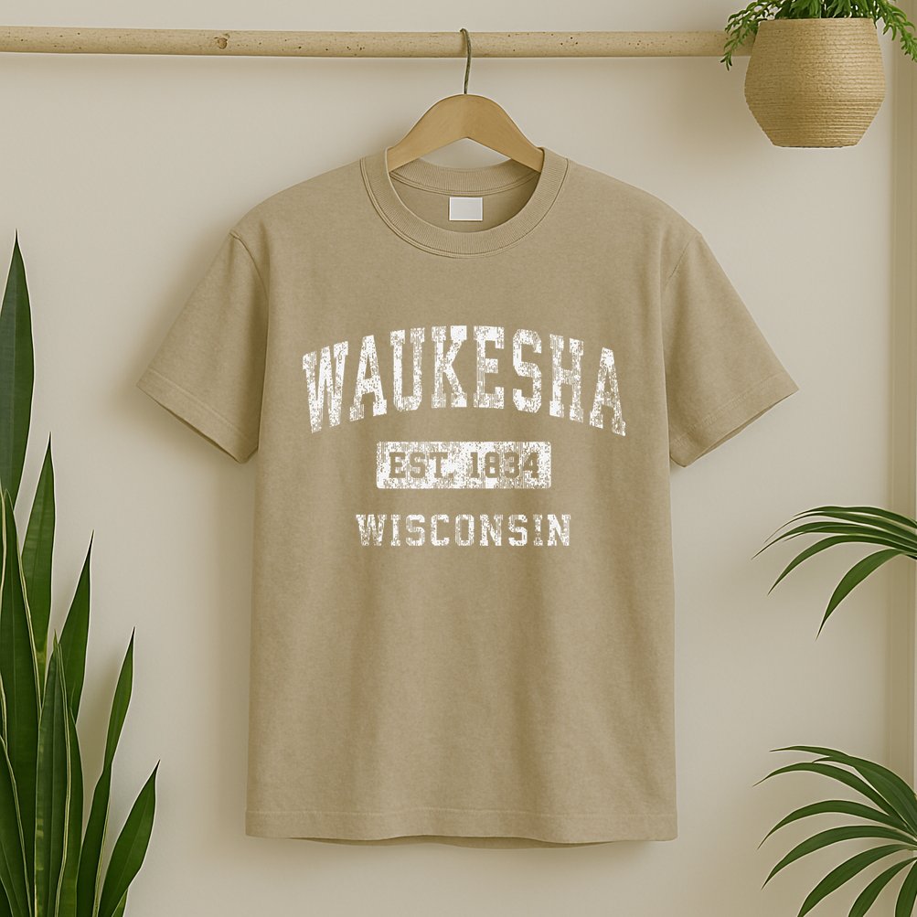 Waukesha Wisconsin Wi Vintage Established T-Shirt