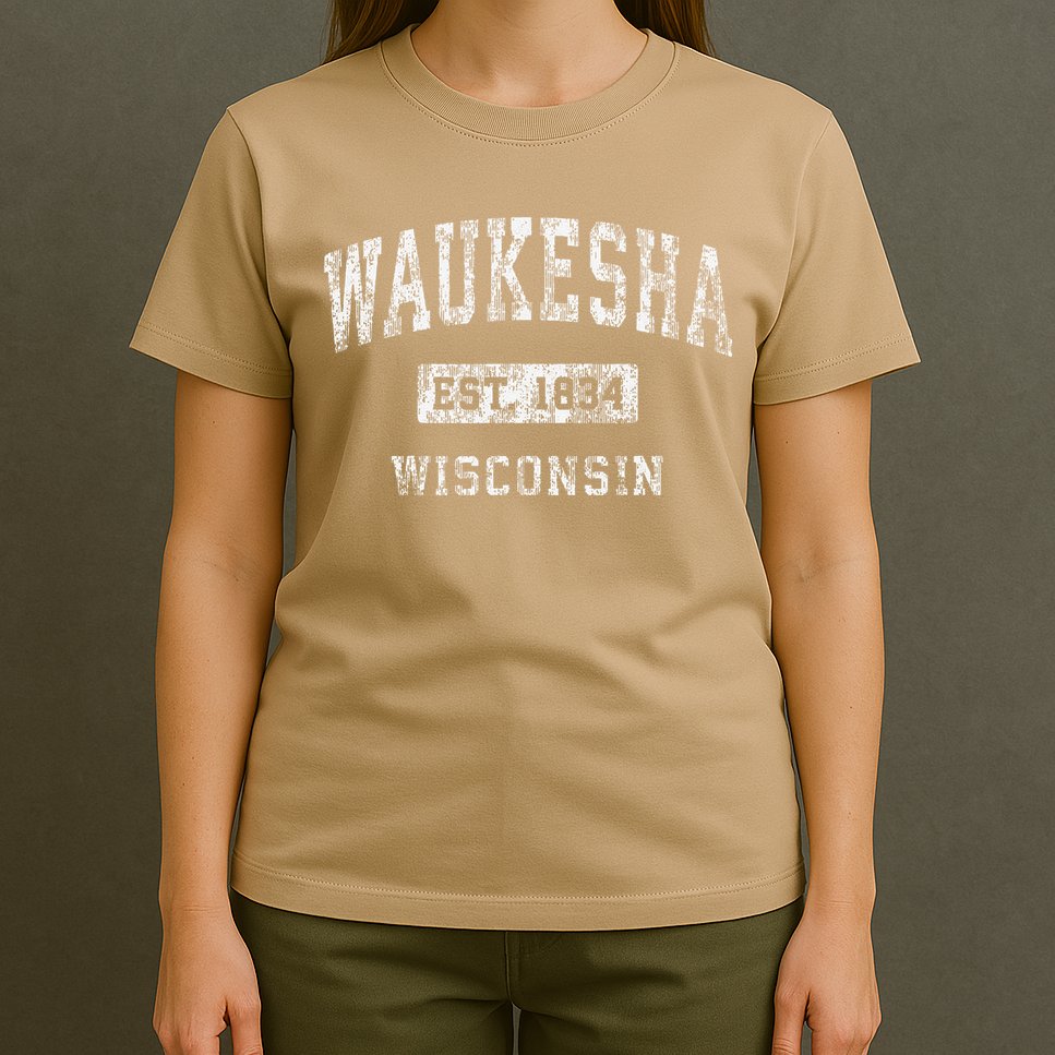 Waukesha Wisconsin Wi Vintage Established T-Shirt