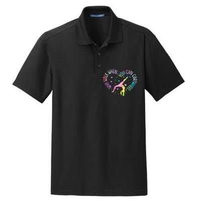 Why Walk When You Can Cartwheel Gymnast Gymnastic Girl Dry Zone Grid Polo