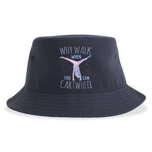 Why Walk When You Can Cartwheel Gymnast Gymnastic Gifts Girl Sustainable Bucket Hat