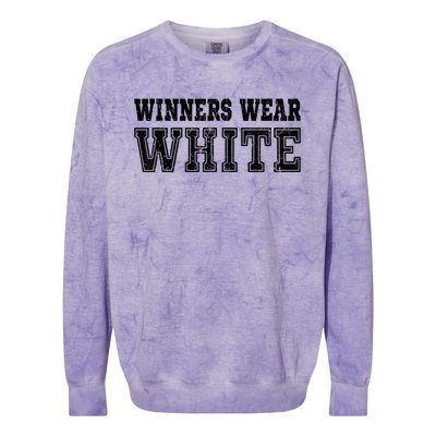 Winners Wear White Color Team Spirit Game War Camp Parent Colorblast Crewneck Sweatshirt