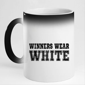 Winners Wear White Color Team Spirit Game War Camp Parent 11oz Black Color Changing Mug