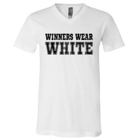 Winners Wear White Color Team Spirit Game War Camp Parent V-Neck T-Shirt