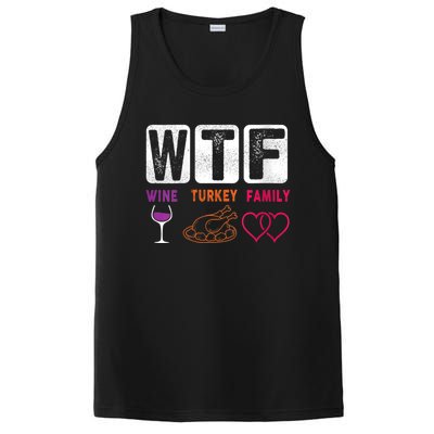 Wo Wtf Wine Turkey Family Happy Thanksgiving Day Funny Cool Gift PosiCharge Competitor Tank