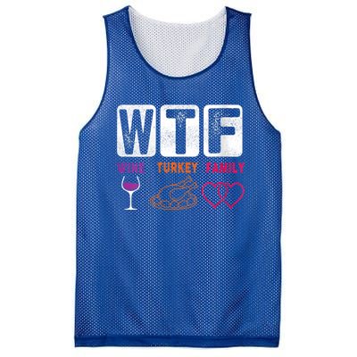 Wo Wtf Wine Turkey Family Happy Thanksgiving Day Funny Cool Gift Mesh Reversible Basketball Jersey Tank