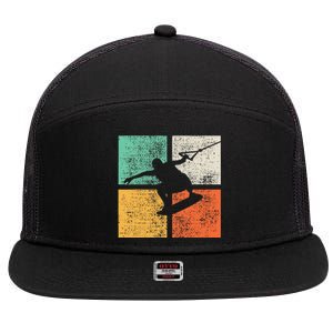 Wakeboarding Wakeboard Wakeboarder Gift 7 Panel Mesh Trucker Snapback Hat