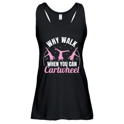 Why Walk When You Can Cartwheel Gymnastics Gymnast Ladies Essential Flowy Tank